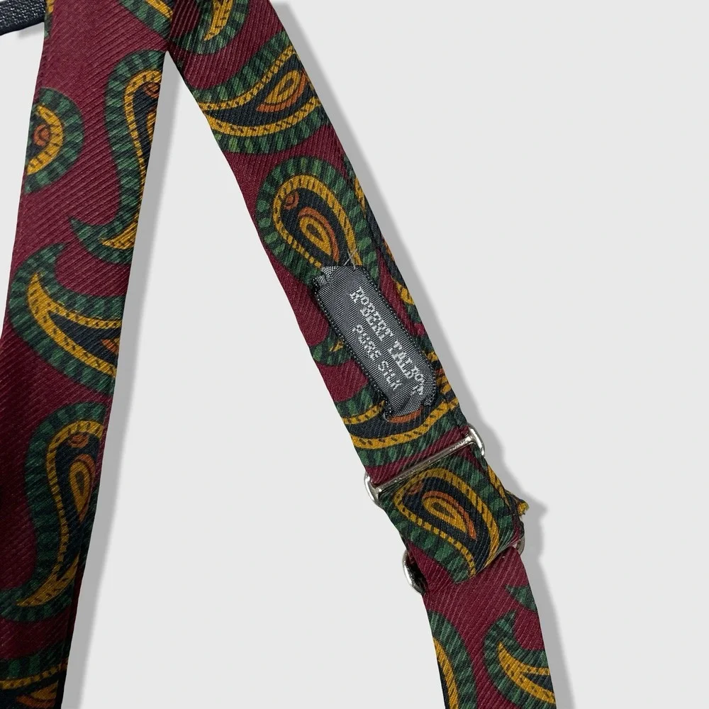 Robert Talbott‎ Bow Tie Mens OS Burgundy Paisley Silk Classic Formal Accessory